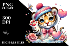 Waving Baby Tiger with Heart Product Image 2