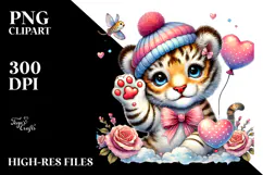 Waving Baby Tiger with Heart Product Image 2