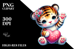Waving Baby Tiger with Heart Product Image 2