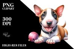 Watercolor Baby Bull Terrier Cartoon, Transparent PNG Product Image 2