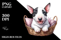 Watercolor Baby Bull Terrier Cartoon, Transparent PNG Product Image 2
