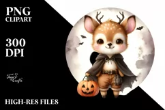 Cute Baby Deer on Halloween PNG Product Image 3
