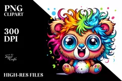 Colorful Small Baby Bear | Sublimation | Clipart Product Image 1
