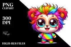 Colorful Small Baby Bear | Sublimation | Clipart Product Image 1