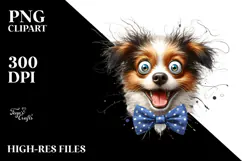 Funny Dog with Crazy Look, White Background PNG Product Image 2