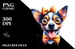 Crazy Dog with Bow PNG Product Image 2