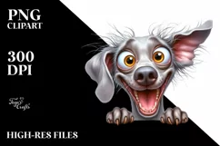 Crazy Fur Weimaraner Watercolor Clipart Product Image 3