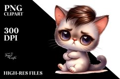 Expressive Baby Cat with Contempt | Sublimation | Clipart Product Image 3
