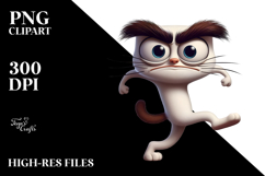 Goofy Cartoon Cat Dancing PNG Product Image 2