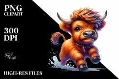 Cute Baby Bear Running and Jumping PNG Product Image 3