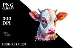 Colorful Baby Cow with Warsaw Park, Printable PNG Product Image 1