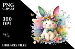 Colorful Wooden Bunny PNG Product Image 2