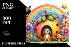 Colorful Dog House Illustration | Sublimation | Clipart. Product Image 1