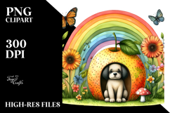 Dog House Made of Large Fruit with Colorful Flowers | Product Image 2