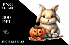 Watercolor Baby Bunny PNG Product Image 1