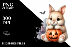 Watercolor Baby Bunny PNG Product Image 3