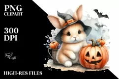 Watercolor Baby Bunny PNG Product Image 1