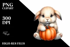 Watercolor Baby Bunny PNG Product Image 1