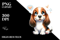 Watercolor Baby Basset Hound Cartoon, Transparent PNG Product Image 2