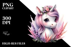 Cute Baby Unicorn with Heather | Sublimation | Clipart Product Image 3