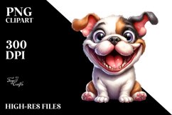 Crazy Funny Bulldog | Sublimation | Clipart Product Image 1