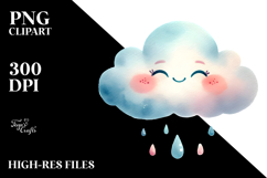 Smiling Whimsical Cloud PNG Product Image 2