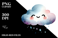 Smiling Whimsical Cloud PNG Product Image 2
