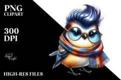 Contempt Bird with Cool Haircut, Winter Outfit PNG Product Image 2
