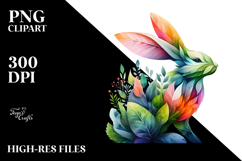 Vibrant Rabbit with Leaf Body PNG Product Image 2