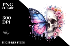 Cute Butterfly Skull PNG Product Image 2
