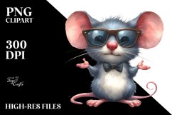 Watercolor Mouse Sunglasses Clipart Product Image 1