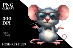 Watercolor Mouse Sunglasses Clipart Product Image 2