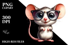 Watercolor Mouse Sunglasses Clipart Product Image 3