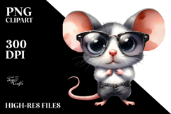 Watercolor Mouse Sunglasses Clipart Product Image 2