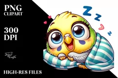 Colorful Small Baby Budgerigar | Sublimation | Clipart Product Image 3