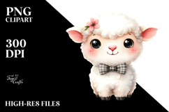 Funny Watercolor Lamb Clipart Product Image 2