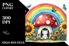 Cat House Mushroom | Sublimation | Clipart Product Image 1