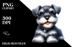 Watercolor Baby Miniature Schnauzer PNG Product Image 2