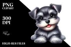 Watercolor Baby Miniature Schnauzer Cartoon, Transparent PNG Product Image 2