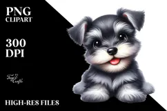 Watercolor Baby Miniature Schnauzer Cartoon, Transparent PNG Product Image 2