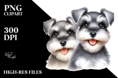 Watercolor Baby Miniature Schnauzer Cartoon, Transparent PNG Product Image 2