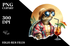 Turtle Hipster Beachwear Cocktail PNG Product Image 2