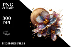 Abstract Impatiens with Glossy Finish, Artistic PNG Product Image 2