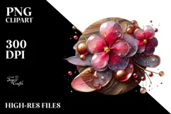 Abstract Impatiens with Glossy Finish, Artistic PNG Product Image 2