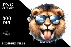Funny Lion Sunglasses Tongue Sticker Product Image 3