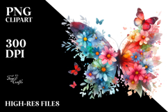 Colorful Butterfly Silhouettes PNG Product Image 2