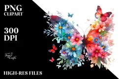 Colorful Butterfly Silhouettes PNG Product Image 2