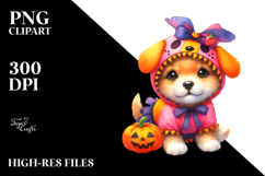 Vibrant Drawing of Cute Baby Dog for Halloween | Sublimation Product Image 2