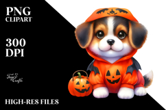 Vibrant Drawing of Cute Baby Dog for Halloween | Sublimation Product Image 2
