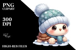 Cute Winter Turtle PNG Product Image 2